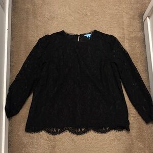 Black Lace Long-Sleeve Women's Top - Draper James